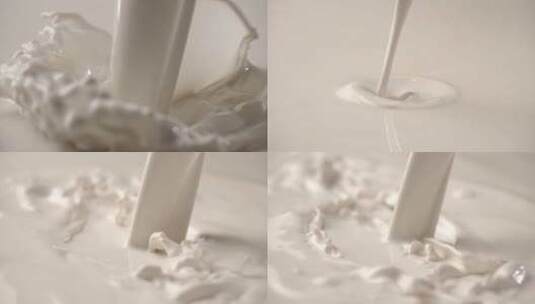 牛奶 酸奶 飞溅 落下  酸奶 升格高清在线视频素材下载
