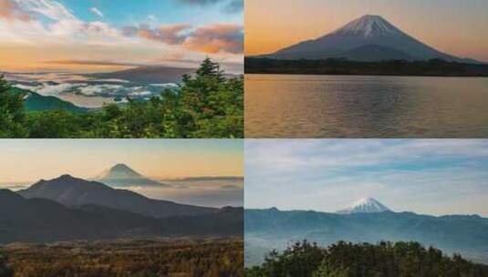 日本地标富士山延时摄影1高清在线视频素材下载