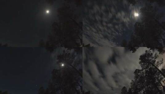 斗转星移月亮延时乌云遮月高清在线视频素材下载