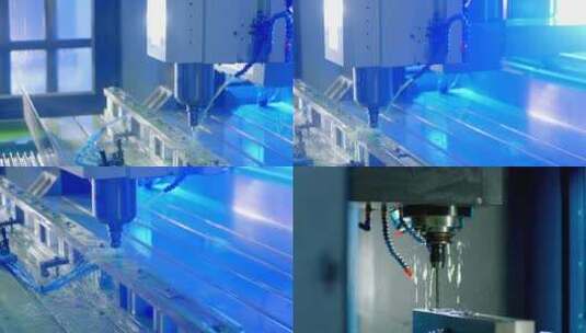 金属加工生产线自动化压铸折弯激光切割打孔高清在线视频素材下载