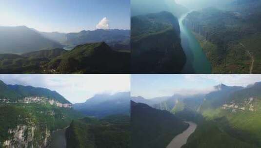 四川江油涪江六峡航拍自然美景4k高清在线视频素材下载