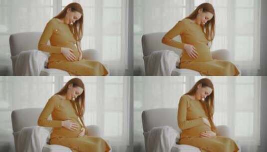 抚摸肚子的孕妇【4K】高清在线视频素材下载