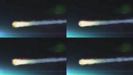 地球大气中的小行星燃烧（3件装）高清在线视频素材下载