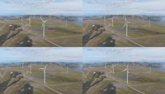 用于电力生产的风车哈沃伊加弗伦风车公园挪高清在线视频素材下载