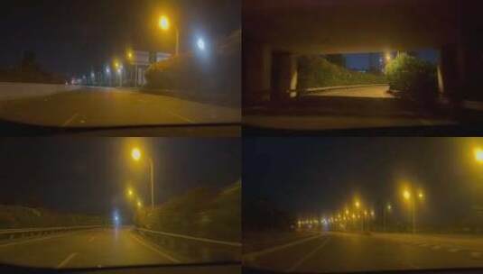 城市夜晚空旷路灯高清在线视频素材下载
