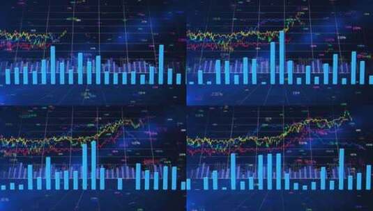 金融科技和股票柱状图数据图表背景高清在线视频素材下载