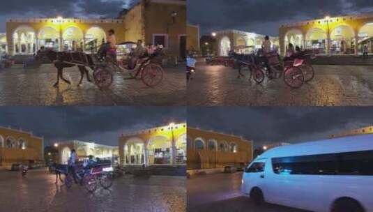 墨西哥伊萨马尔小镇广场高清在线视频素材下载