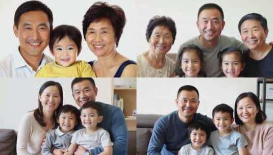 一家人幸福的微笑家庭ai素材原创高清在线视频素材下载