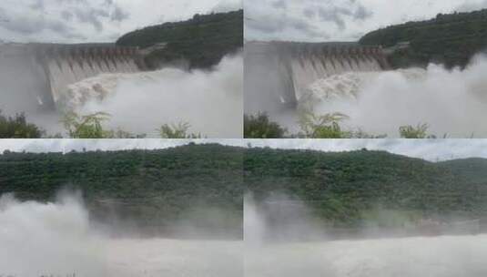 一座大坝，水从里面流出来高清在线视频素材下载