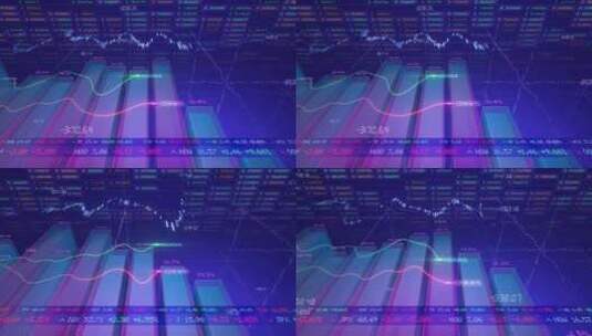 业务相关抽象条形图动画。蓝色广角相机跟随高清在线视频素材下载