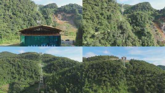 马关马洒雾缦雲山景区观光索道高清在线视频素材下载