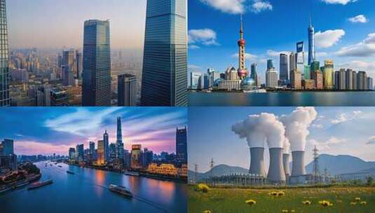 城市工业：现代繁华都市能源设施独特风貌摩高清在线视频素材下载