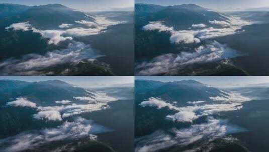 西藏墨脱雅鲁藏布大峡谷壮丽山河云海延时高清在线视频素材下载