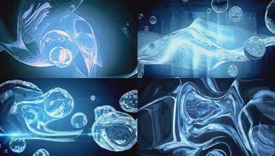 抽象透明流体3D动画效果高清在线视频素材下载