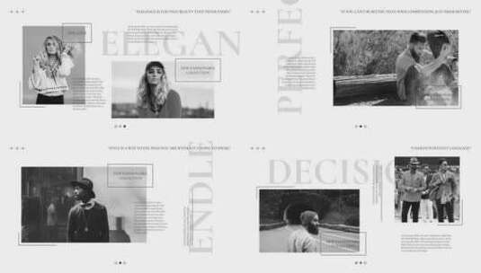 时尚黑白杂志感照片写真文本展示AE模板高清AE视频素材下载
