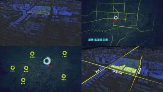 城市城区展示地图高清AE视频素材下载
