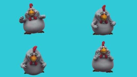 有趣的3D卡通小鸡跳舞（带alpha通道高清在线视频素材下载