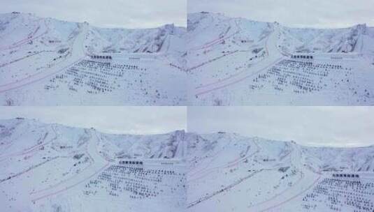 阿勒泰市 将军山滑雪场   航拍4k新疆高清在线视频素材下载