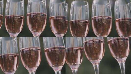 香槟 倒酒特写视频香槟气泡酒高清在线视频素材下载