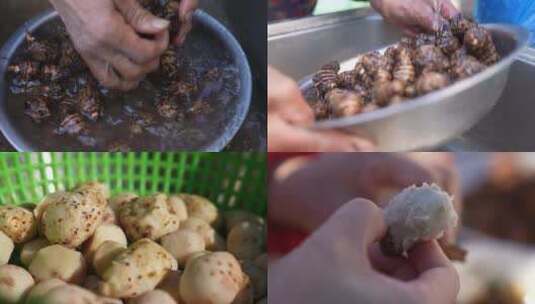 清洗香沙芋1高清在线视频素材下载