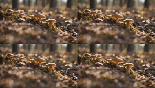 森林里的蘑菇高清在线视频素材下载