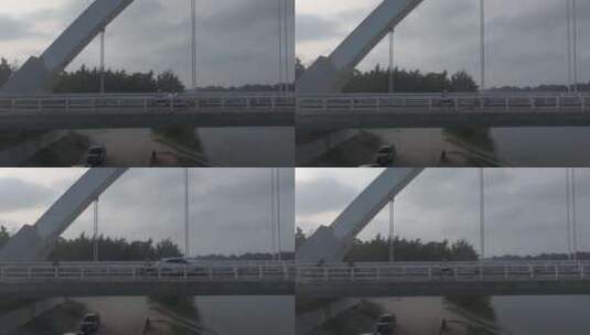海南港北大桥航拍高清在线视频素材下载