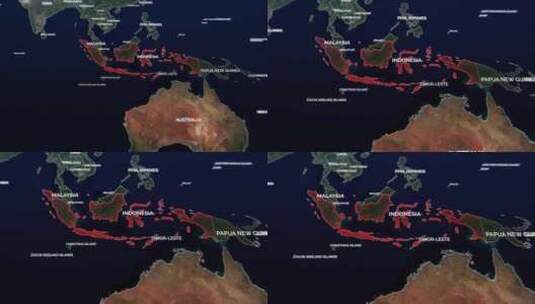 印度尼西亚地图高清在线视频素材下载