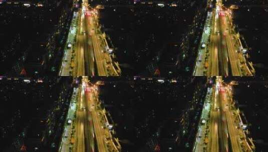 杭州西湖区西湖大道夜景车流延时高清在线视频素材下载