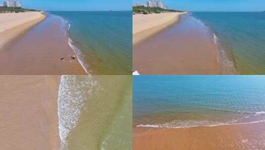 大海海边海水海浪沙滩海滩航拍风景唯美大自高清在线视频素材下载