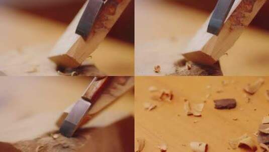 锉刀锉木头高清在线视频素材下载