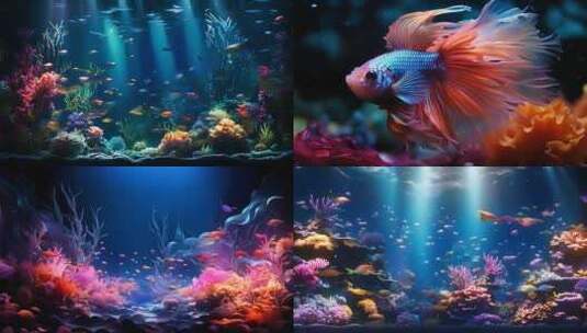 唯美海底背景唯美cg动画海底世界高清在线视频素材下载