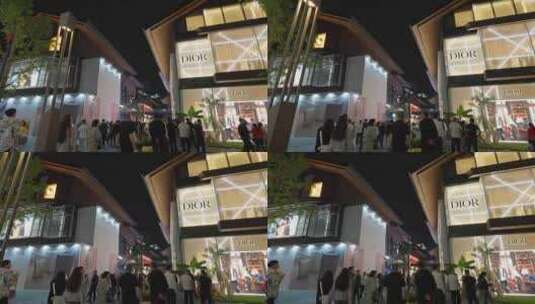 成都太古里商业街步行街购物中心夜景实时高清在线视频素材下载