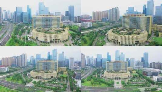 4K广西南宁国际壮医医院航拍高清在线视频素材下载