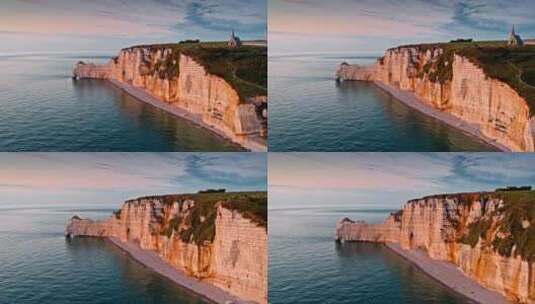 Etretat，诺曼底，海岸，海高清在线视频素材下载