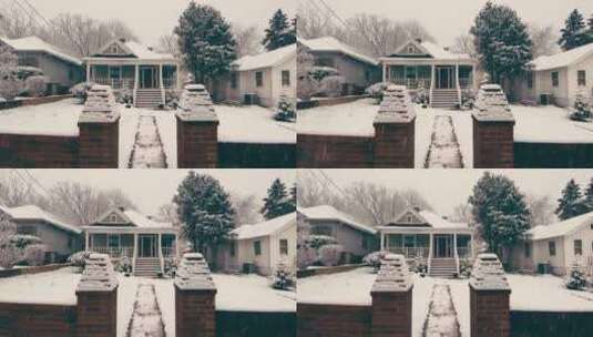 雪中的房子高清在线视频素材下载
