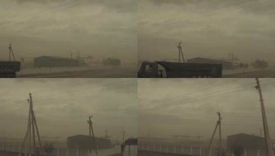 沙尘暴下的城市景观高清在线视频素材下载