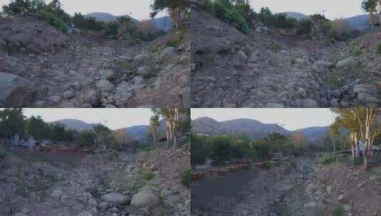 蒙特西托洪灾中碎片盆地泥石流区高清在线视频素材下载