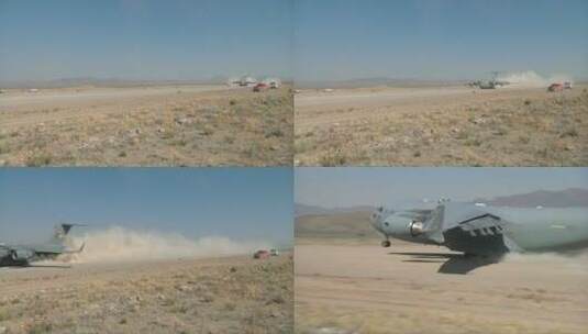 飞机从沙漠中起飞高清在线视频素材下载