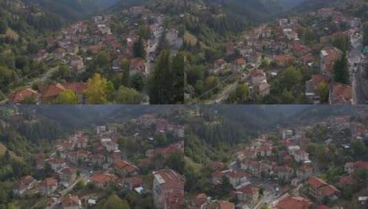 保加利亚莫斯利安村航拍空景4K30p3高清在线视频素材下载