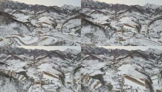 辽宁山村雪景高清在线视频素材下载