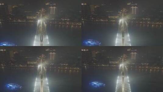 夜晚广州桥梁上的交通高清在线视频素材下载