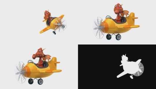 恐龙驾驶飞机的卡通背景高清在线视频素材下载