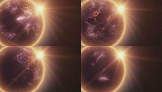地球被太阳照着旋转高清在线视频素材下载