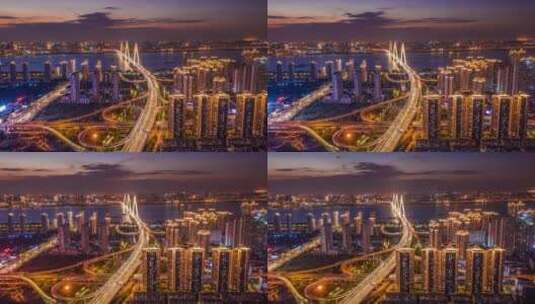 武汉城市航拍延时高清在线视频素材下载