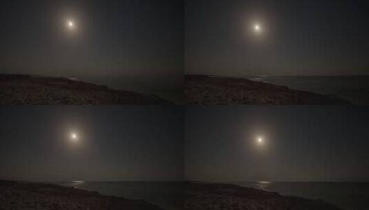 满月的夜晚延时拍摄高清在线视频素材下载