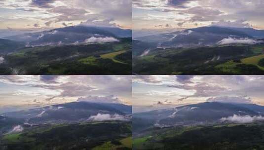 雨后的山脉景观延时高清在线视频素材下载