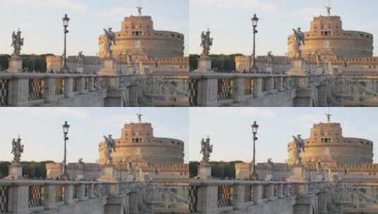 圣安杰洛城堡与桥梁高清在线视频素材下载