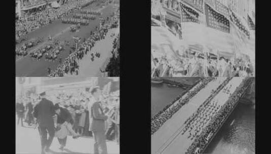 1933年120000名退伍军人在芝加哥游行高清在线视频素材下载