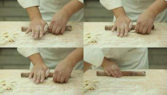 白案厨师擀饺子皮高清在线视频素材下载