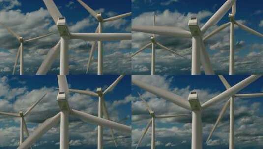 现代风力发电机高清在线视频素材下载